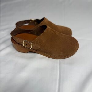 Anthropologie Classic Suede Clogs, size 37.  Small spot on toe area-see picture.